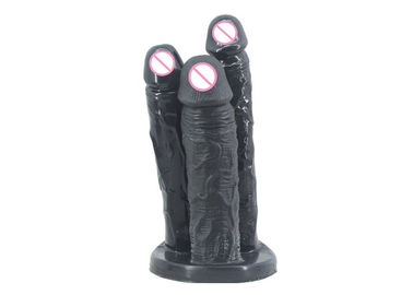 OEM Giant  Soft Artificial 3 Headed PVC Realistic Dildo Sex Toy for Female