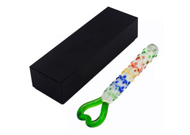 205mm Portable Colorful Pussy Anal Plug Sex Glass Dildo for Women Masturbation
