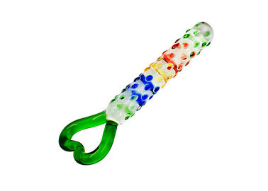 205mm Portable Colorful Pussy Anal Plug Sex Glass Dildo for Women Masturbation